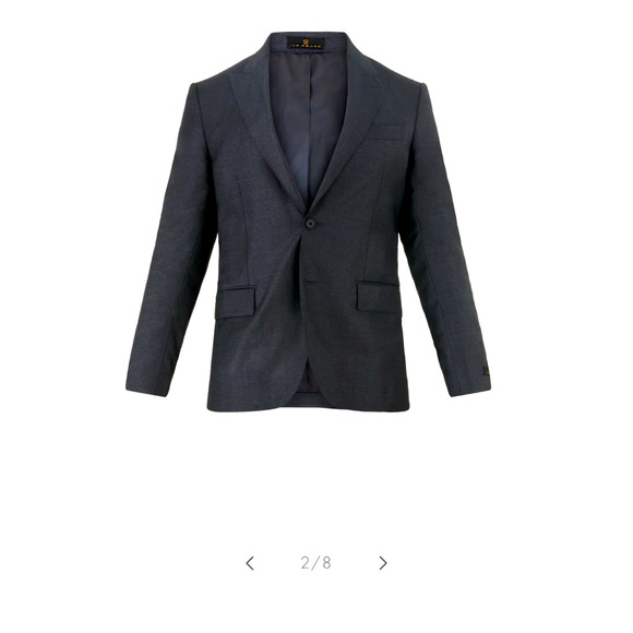 Two Button Charcoal Grey Suit by Ike BeharModern Slim Fit Design - Picture 2 of 9